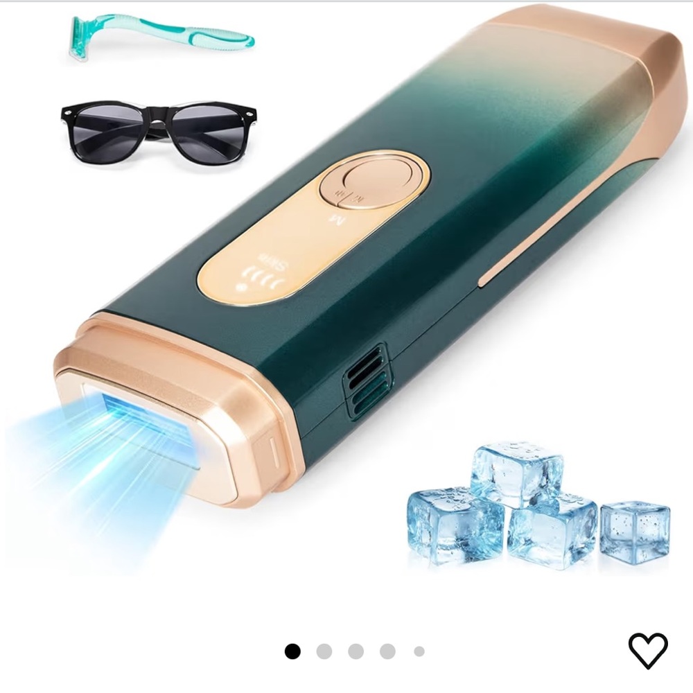 Sextupole IPL Laser Hair Removal Device - Green and Gold